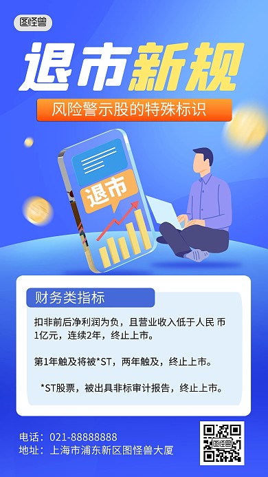 退市新规定金融基金证券科普手机海报