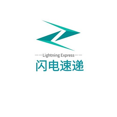 2021创意青色简约快递公司LOGO打雷