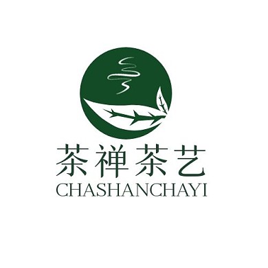 茶禅茶艺logo绿色圆形餐饮