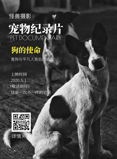 宠物纪录片狗的使命宣传电影海报