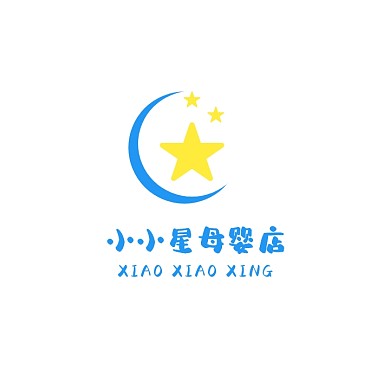 母婴用品淘宝蓝卡通风logo