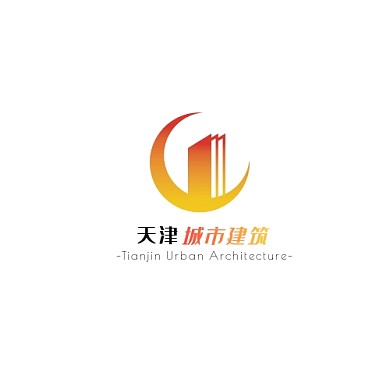 彩色现代风格天津城市建筑logo