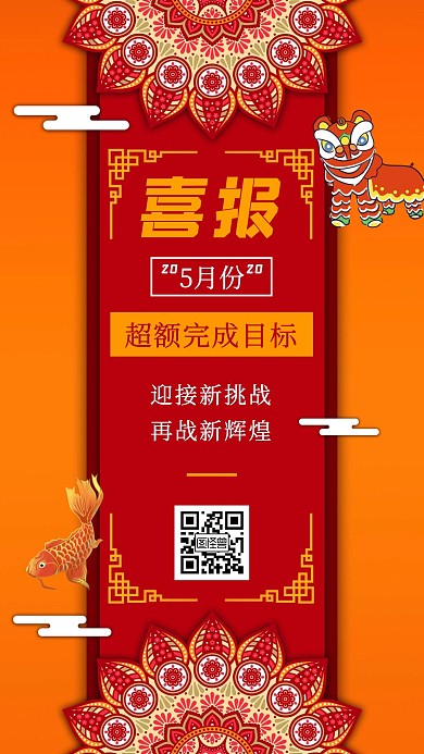 5月份战报喜报简约海报