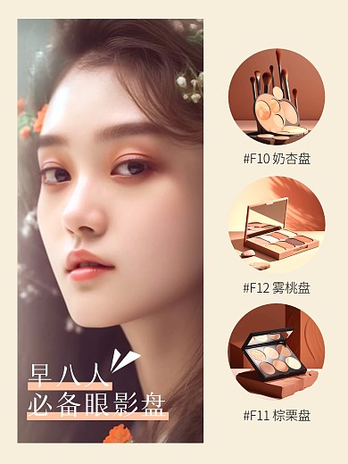 美妆眼影好物产品营销效果模板