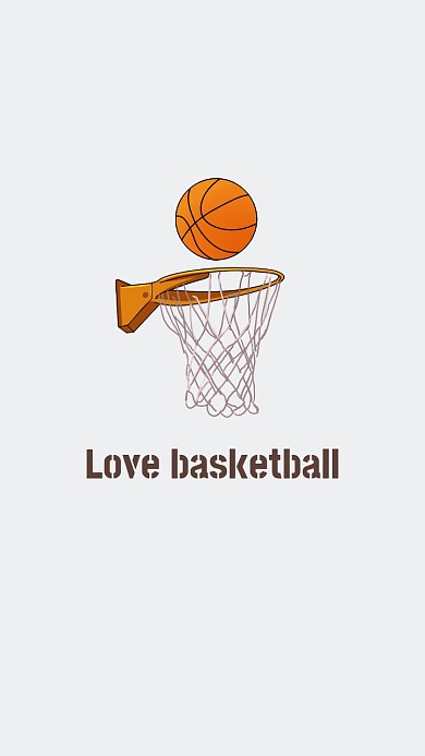 篮球简约灰色热爱手机壁纸