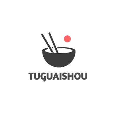 红黑简约筷子和碗logo设计