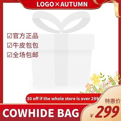 牛皮包包英文电商主图