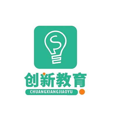 简约创意蓝色绿色方形培训机构logo
