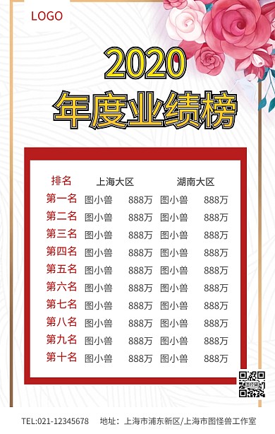 红色大气年度业绩榜排行榜榜单