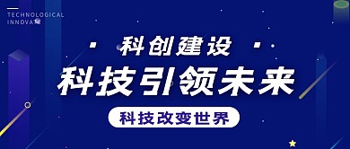 科创建设蓝色简约大气手机营销海报