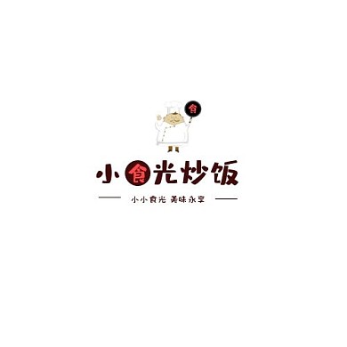 小食光炒饭彩色卡通创意简约logo