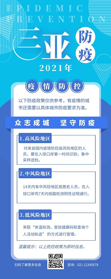 三亚防疫配图政策发布宣传营销长图设计