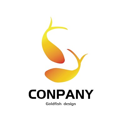 红黄渐变字母金鱼形LOGO