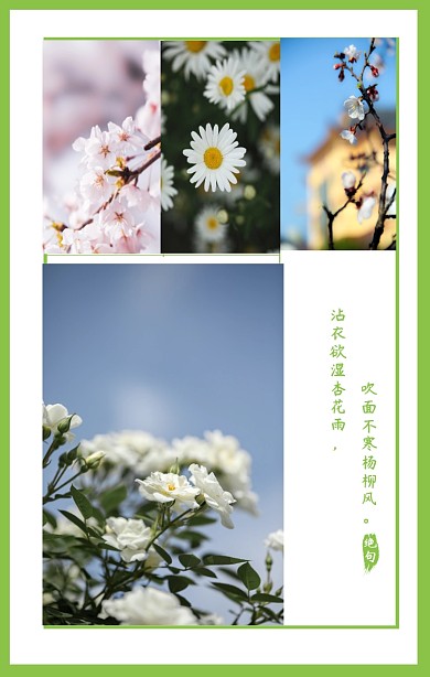 春季拼图手机海报