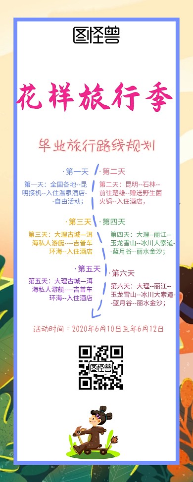 毕业季旅游宣传图路线规划营销长图