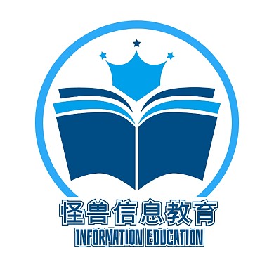 蓝色简约创意圆形书本教育logo