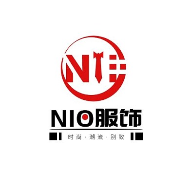 服饰店铺NIO领带红黑简约LOGO