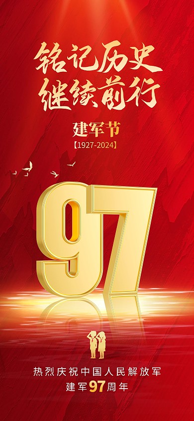 八一建军节全屏海报