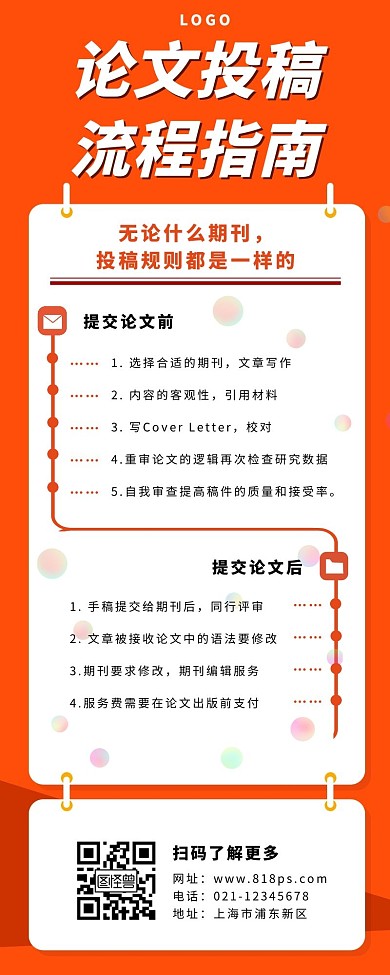 投稿流程介绍长图黄色简约