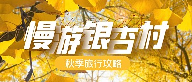 秋天秋季银杏旅行公众号封面首图