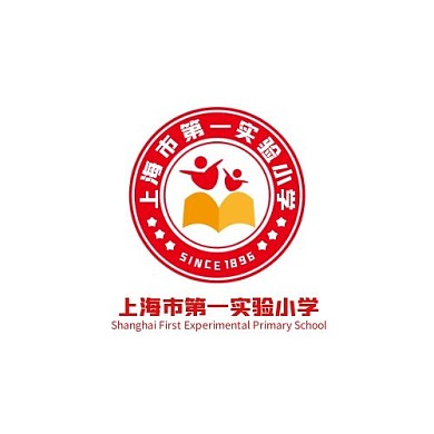 院徽书本红色简约小学logo