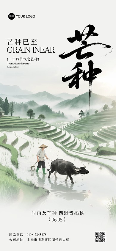 芒种二十四节气全屏海报