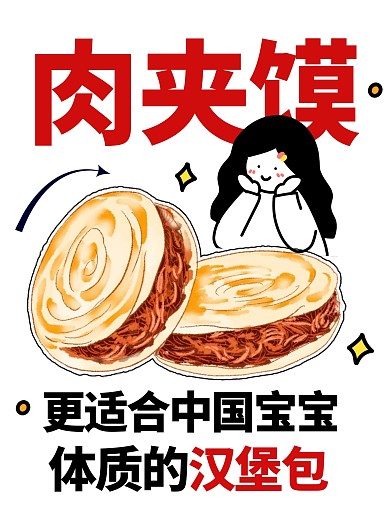 适合中国宝宝汉堡美食热点创意小红书