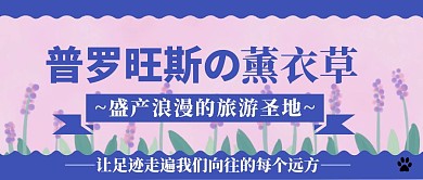蓝紫色唯美浪漫薰衣草宣传公众号封面