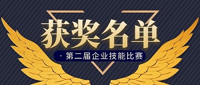 获奖名单简约黑色营销微信公众号封面首图
