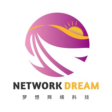 简约创意紫色圆形商业梦想网络科技logo