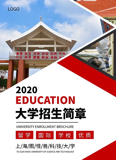 简约大气学校招生简章宣传单