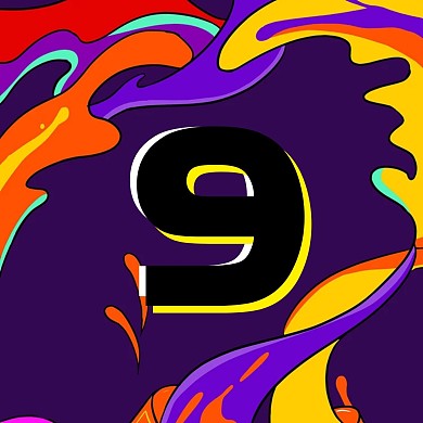数字9涂鸦卡通彩色红包头像