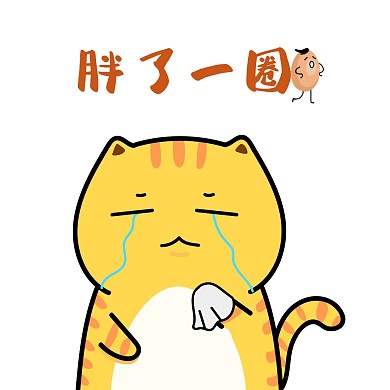 胖了一圈卡通图表情包橘猫