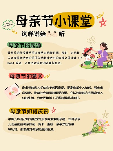 母亲节知识科普小红书内页