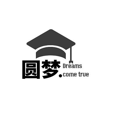 黑色简约图案圆梦电商LOGO