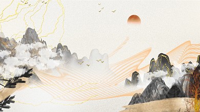 图怪兽原创元素古风新中式风格装饰画背景