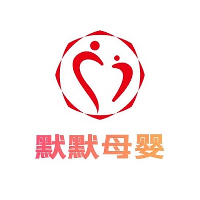 妈妈和小孩母婴红色简约LOGO