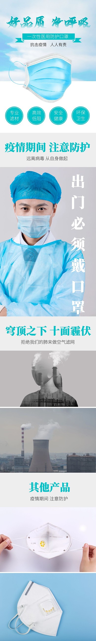 防护医用口罩详情页