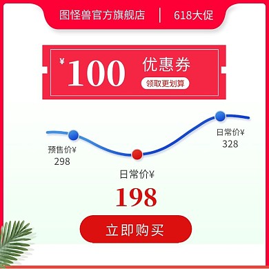 直通车主图价格曲线图优惠券红色