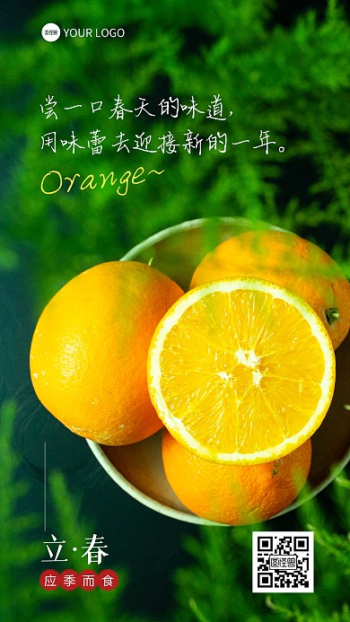 立春水果行业借势推销产品橘子摄影图海报