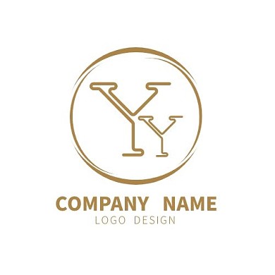 金色简约商务风YY字母logo设计