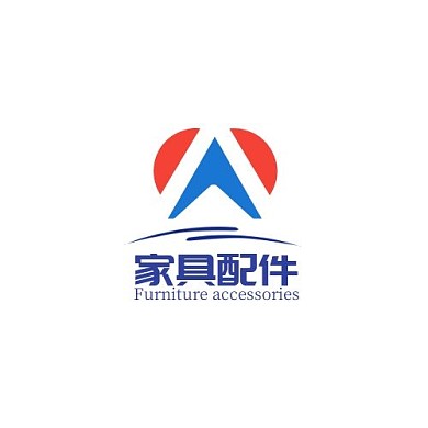 家具配件红黑简约半圆LOGO