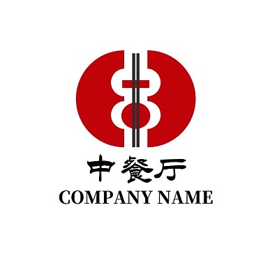 中餐厅红黑中国风头像logo