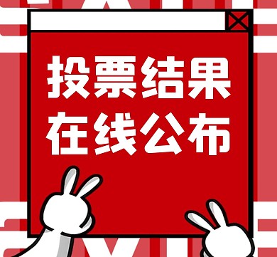 投票结果红色简约朋友圈封面