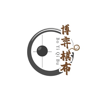 博弈棋布黑色圆圈简约logo设计