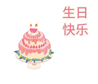 生日英文蓝色卡通风生日快乐赠卡贺卡