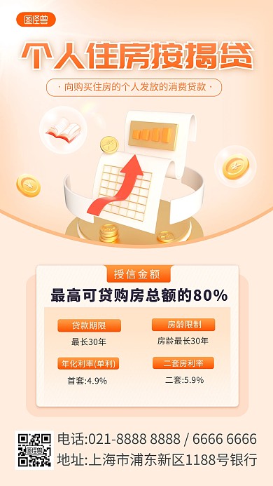 个人住房贷款科普介绍手机海报