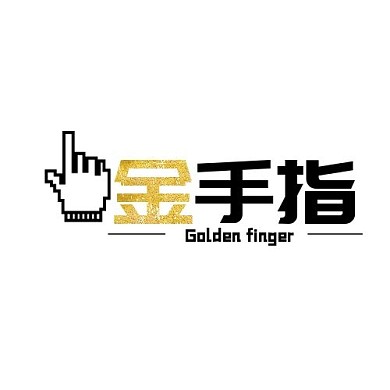 黑色字体简约像素风格金手指logo