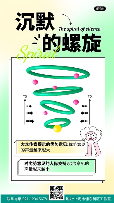 沉默的螺旋知识科普用图手机海报