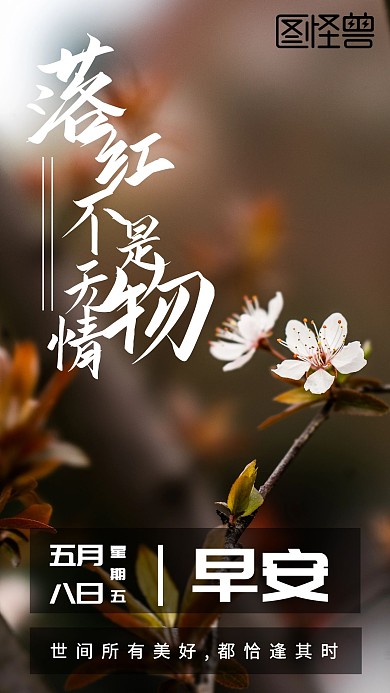 落红不是无情物早安简约日签